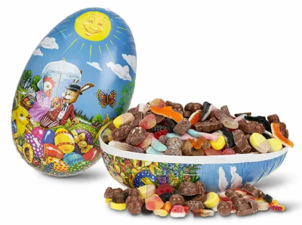 Påskeegg 15 cm smågodt og sjokolade